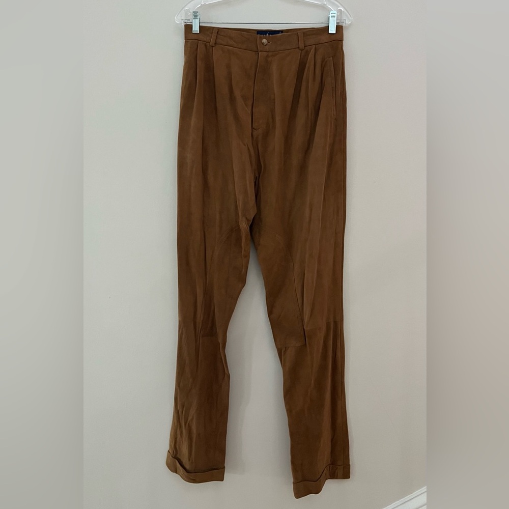 Ralph Lauren Equestrian Style Suede Leather Pants